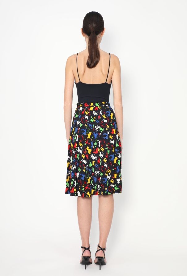 Saint Laurent S/S 1982 Pleated Zodiac Skirt - 6