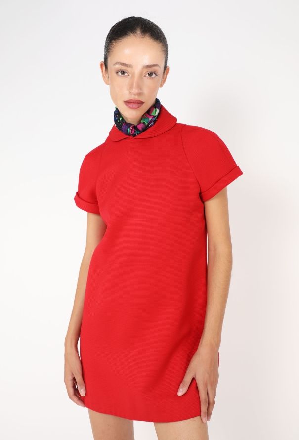 Gianni Versace 1991 Silk Scarf Mod Dress - 1