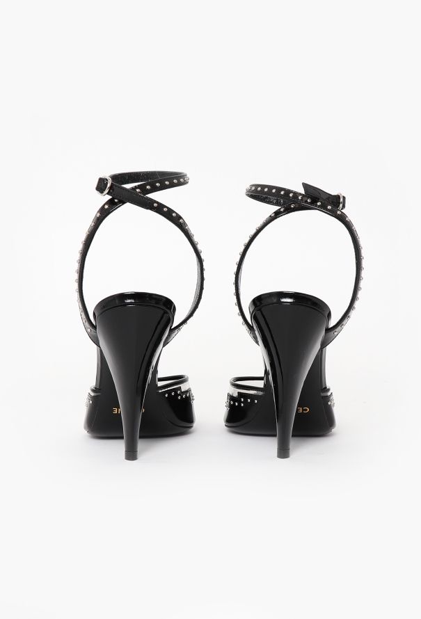 Céline Patent Stud Trim Sandals - 4