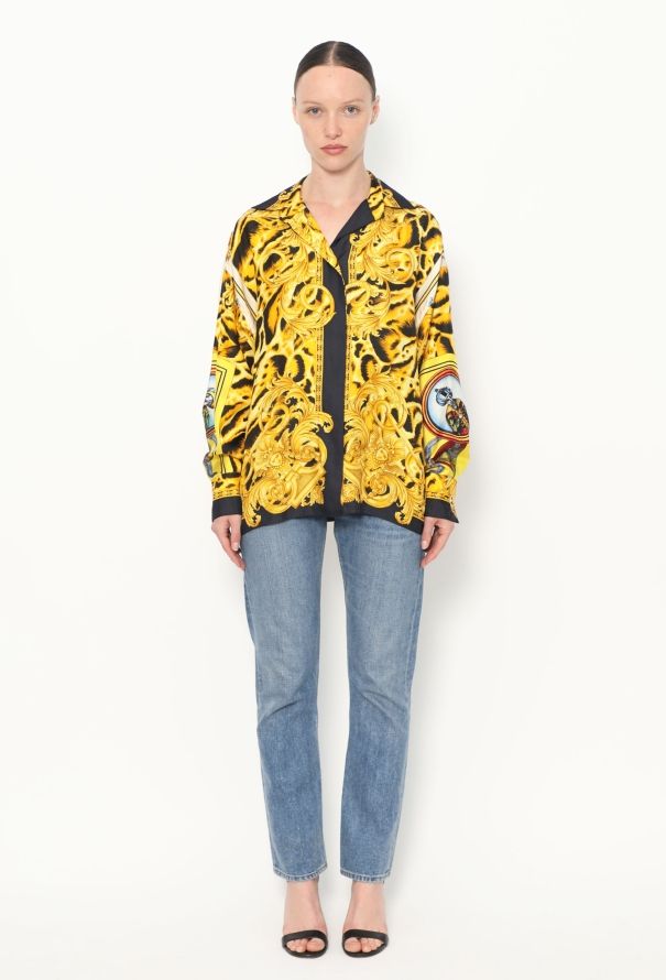 Gianni Versace F/W 1992 Baroque Silk Blouse - 3