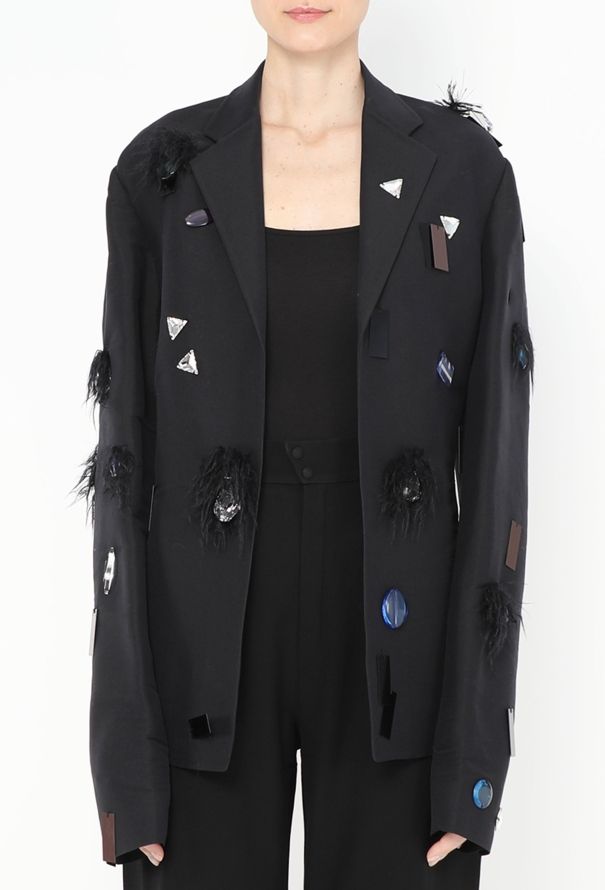 Céline RARE F/W 2014 Appliqué Silk Blazer - 3