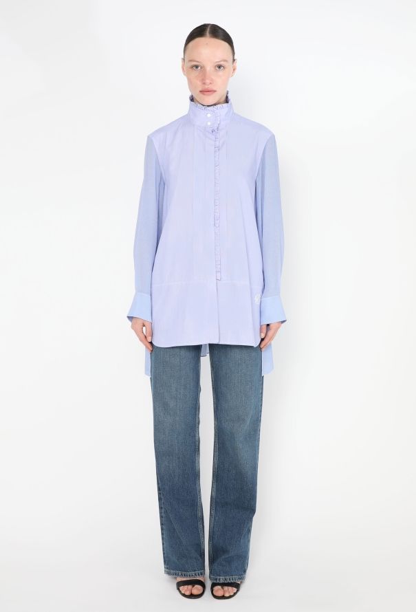 Chloé Resort 2019 Pinstripe Ruffled Tunic - 3