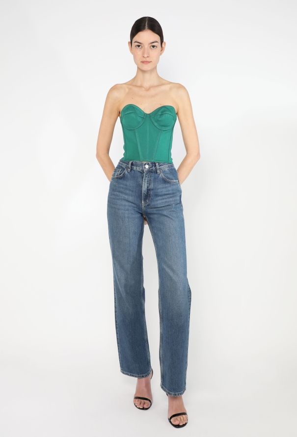 Alaïa 1990 Emerald Corset Top - 2