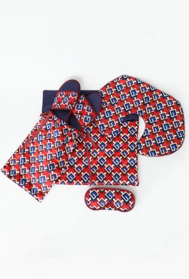 Gucci 4-piece Red Silk Emblem Travel Set - 1