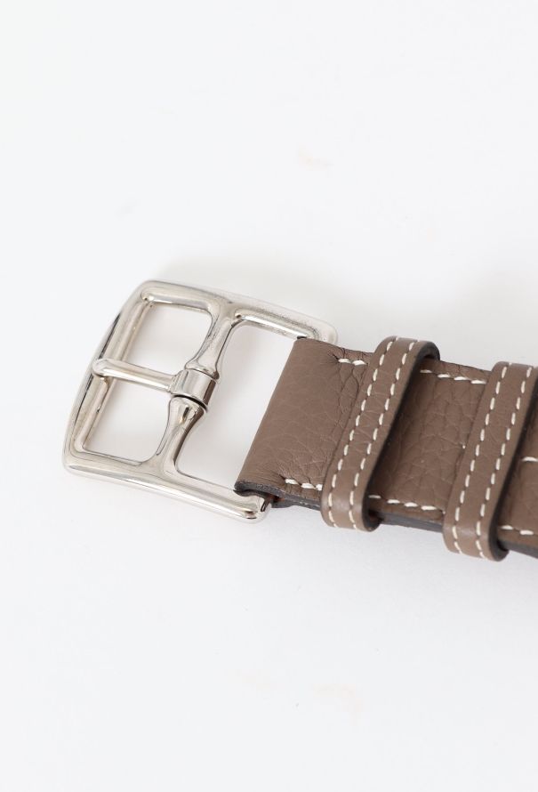 Hermès Taupe Etrivière Leather Belt - 3