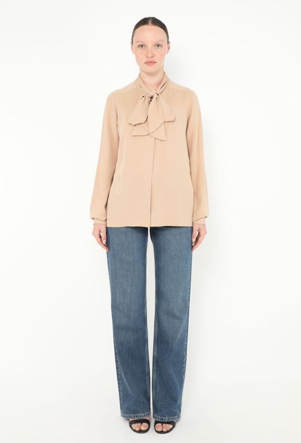 Céline Classic Silk Lavallière Blouse - 4
