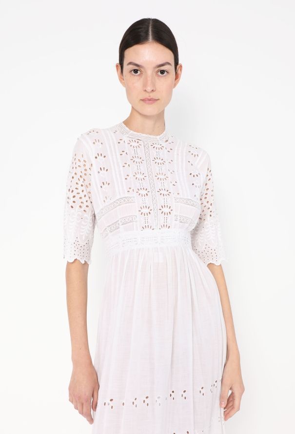 Antique 1920s Eyelet Cotton Dress - 2