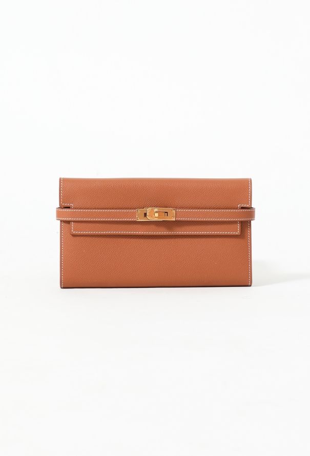 Hermès Gold Evercolor Kelly To-Go Wallet - 1