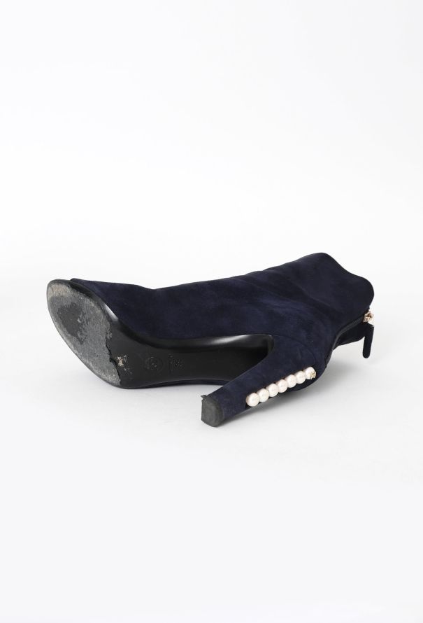 Chanel Suede Fantasy Pearl Boots - 5