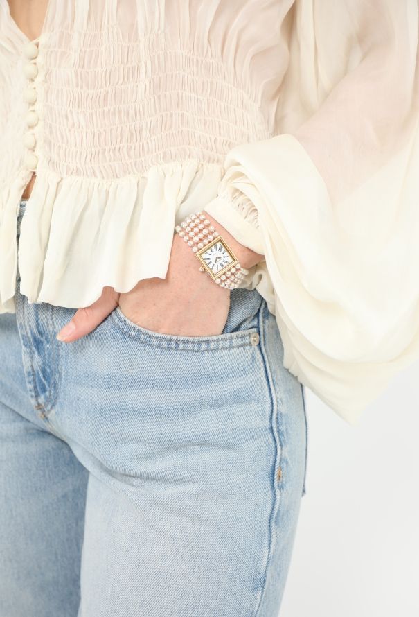 Chanel '80s Mademoiselle 18K Yellow Gold & Pearl Watch - 3