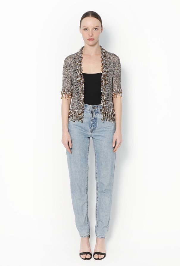 Azzaro RARE '70s Iridescent Embellished Top - 2