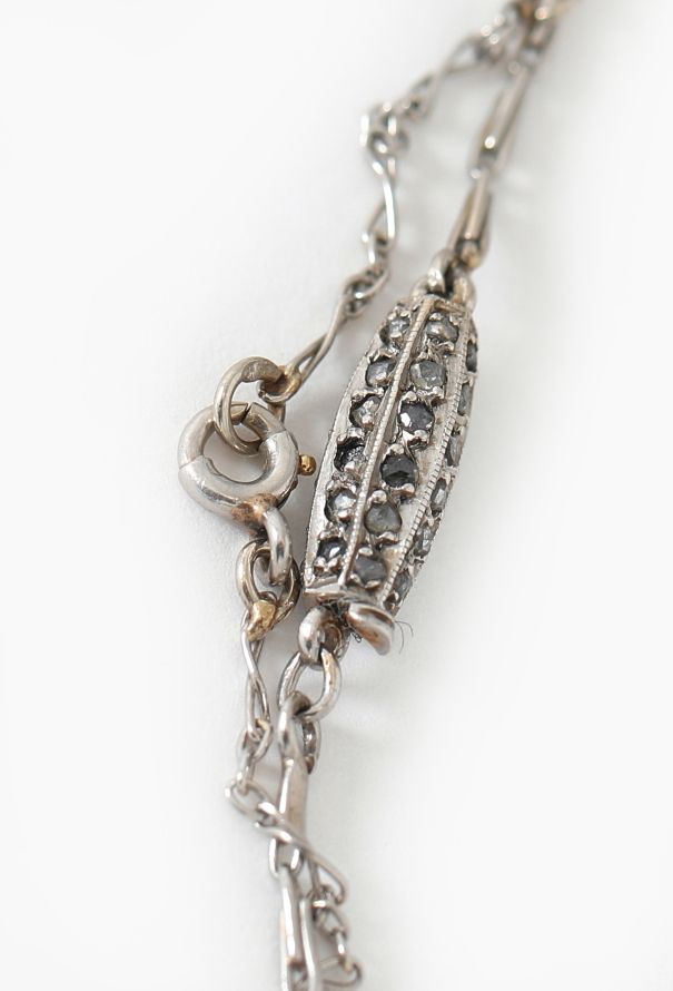 Vintage Fine Jewelry 1930s 18k White Gold & Pearl Necklace - 3