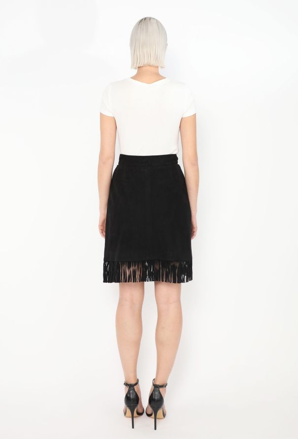 Saint Laurent 1992 Suede Fringe Skirt - 4