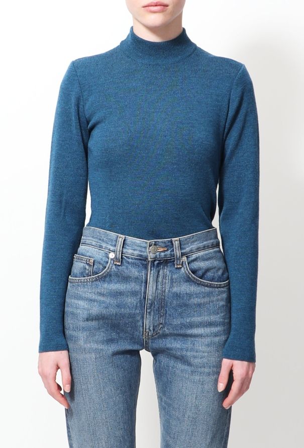 Saint Laurent 90s High Neck Knit Sweater - 1