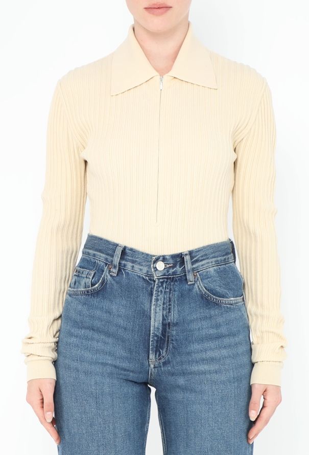 Alaïa Vintage Ribbed Zip Bodysuit - 1
