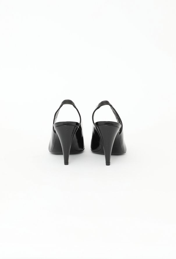 Saint Laurent Patent Leather Slingback Heels - 5