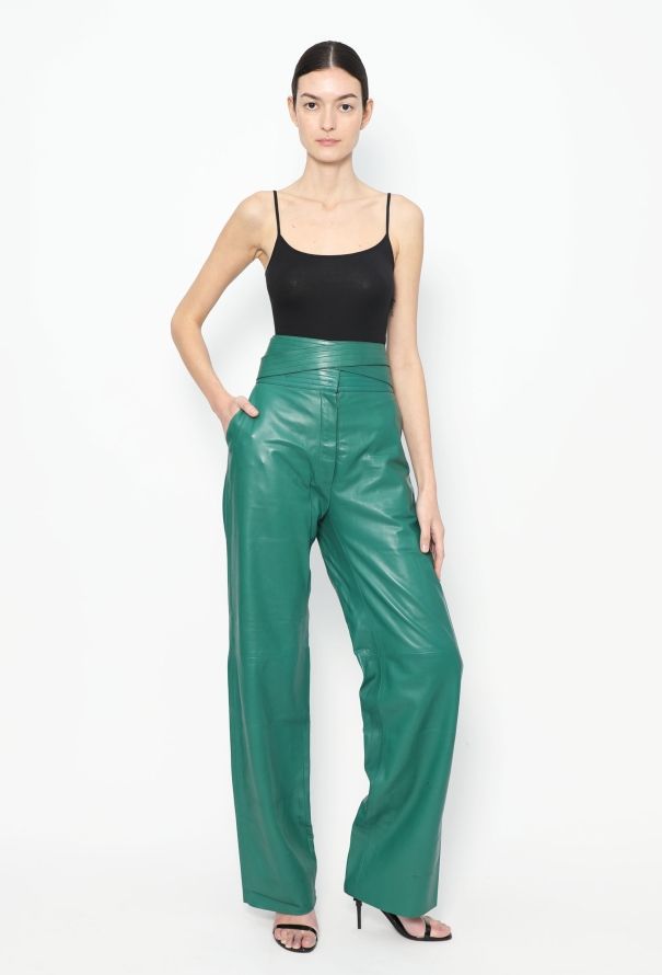 Loewe S/S 2015 Belted Leather Trousers - 4