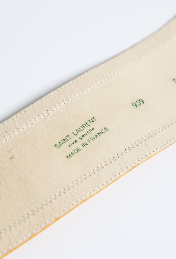 Saint Laurent S/S 1987 Yellow Twill Buckle Belt - 5