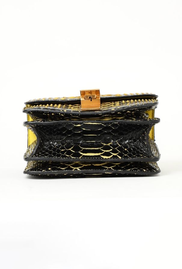 Céline Mini Classic Box Black and yellow Python Bag - 6