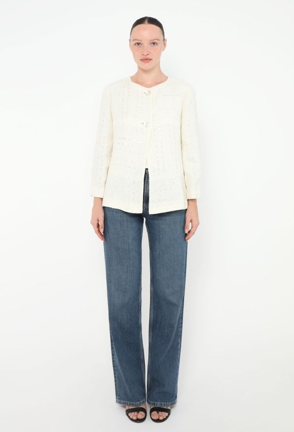 Chanel 2000 Sequin Tweed Jacket & Top - 5