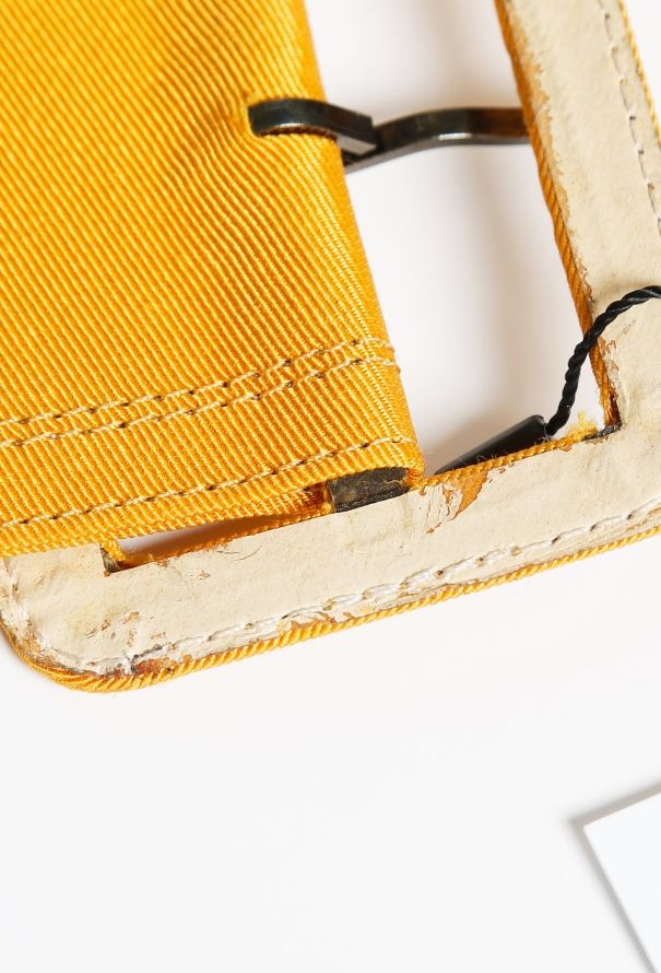 Saint Laurent S/S 1987 Yellow Twill Buckle Belt - 4