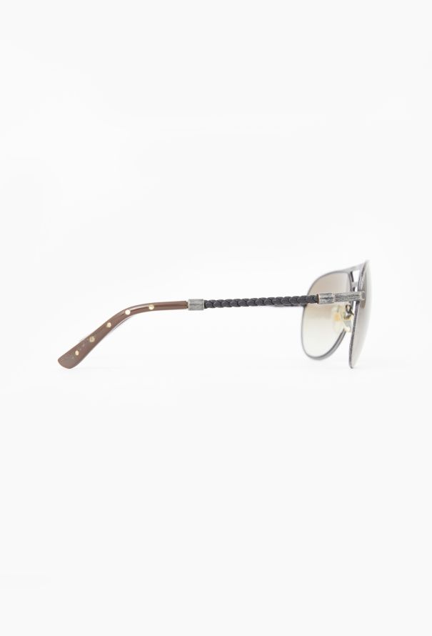 Bottega Veneta Intrecciato Aviator Sunglasses - 5