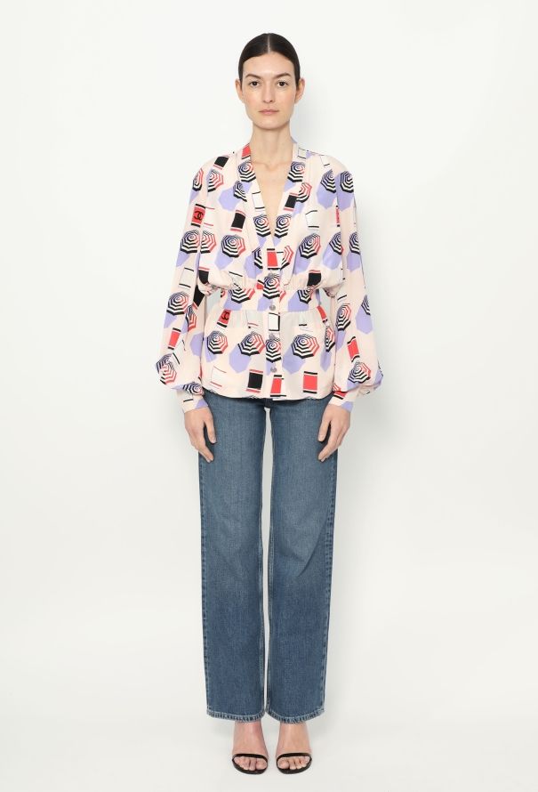Chanel S/S 2019 Printed Silk Blouse - 3