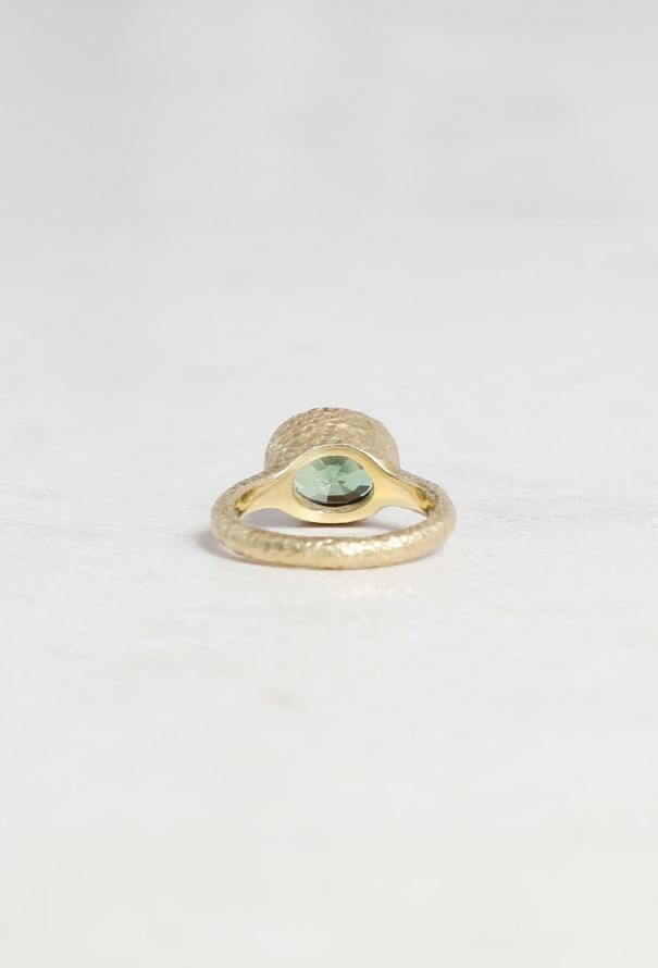 Vintage Fine Jewelry 18k Gold & Green Tourmaline Ring - 5