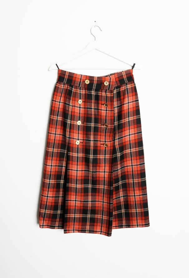Saint Laurent F/W 1984 Plaid Twill Skirt - 6