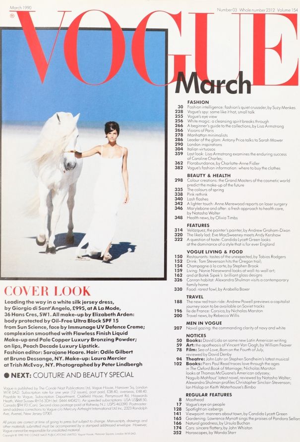 VOGUE UK March 1990 Peter Lindbergh Cover Issue - 3