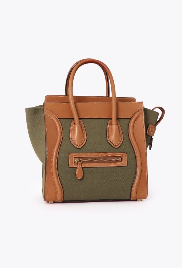 Céline Canvas & Leather Micro Luggage Tote Bag - 2