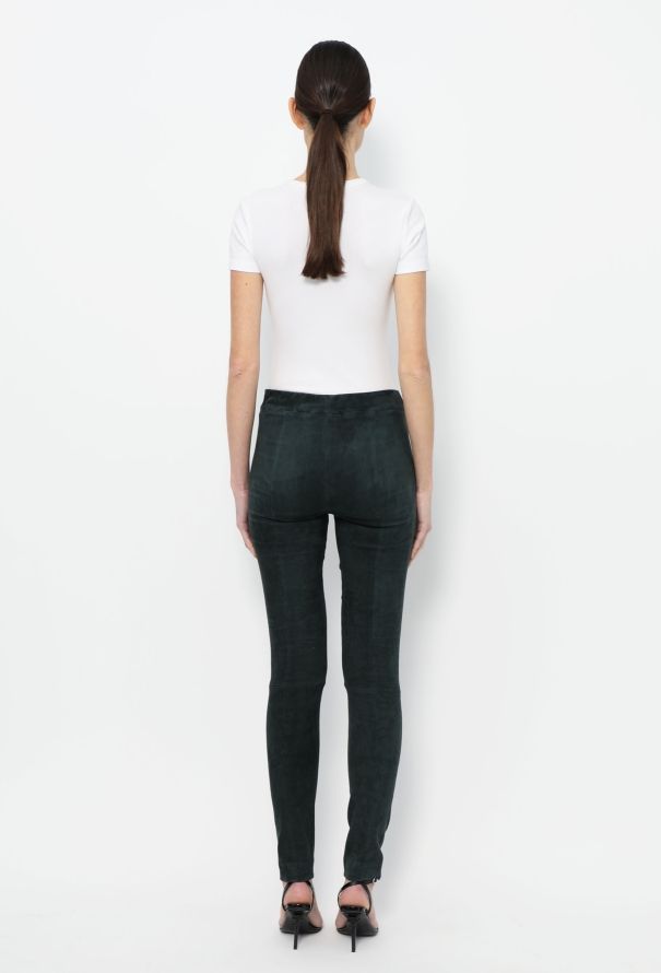 The Row Suede Leather Leggings - 4
