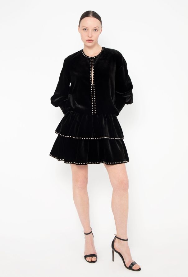 Saint Laurent 2018 Studded Velvet Dress - 2