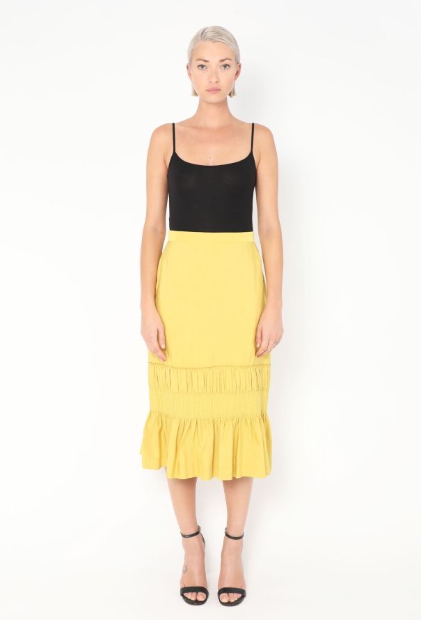 Dries Van Noten S/S 2017 Fluted Linen Skirt - 1