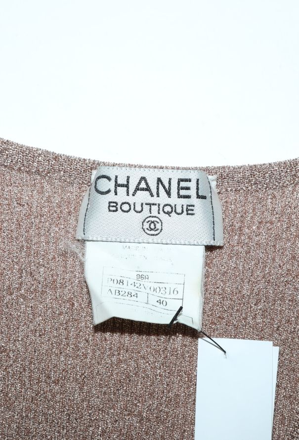 Chanel 1996 Lurex 'CC' Bodycon Dress - 6