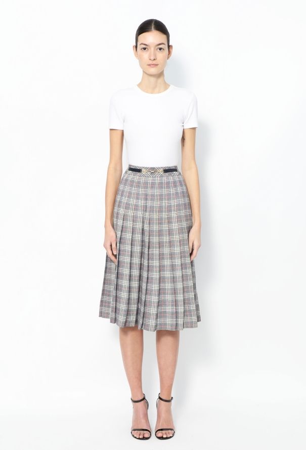 Céline '70s Pleated Horsebit Skirt - 3