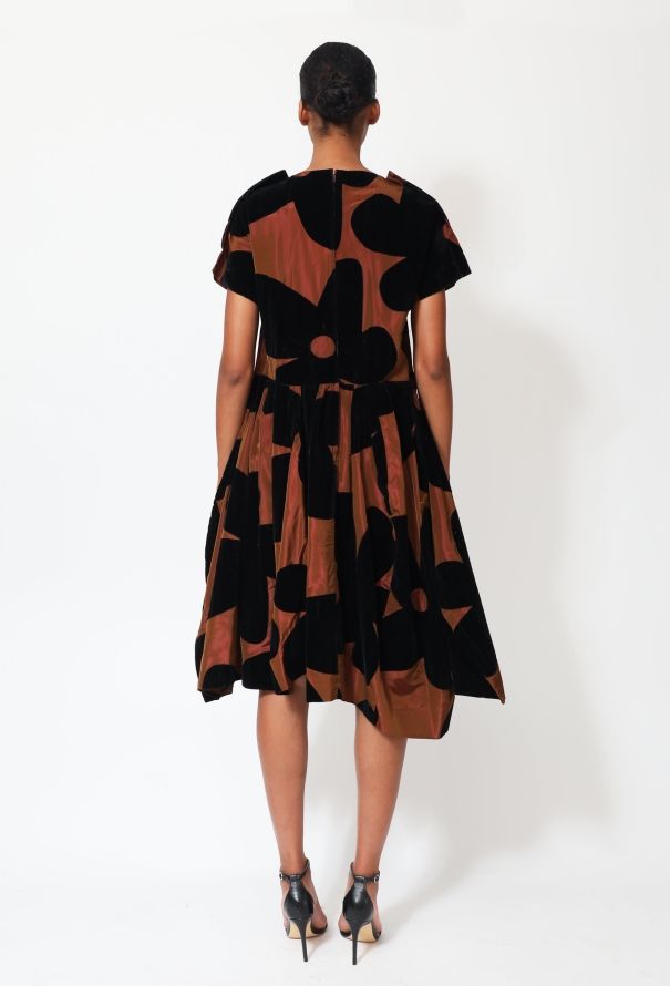 Comme des Garçons 2022 Velvet Floral Taffeta Dress - 3