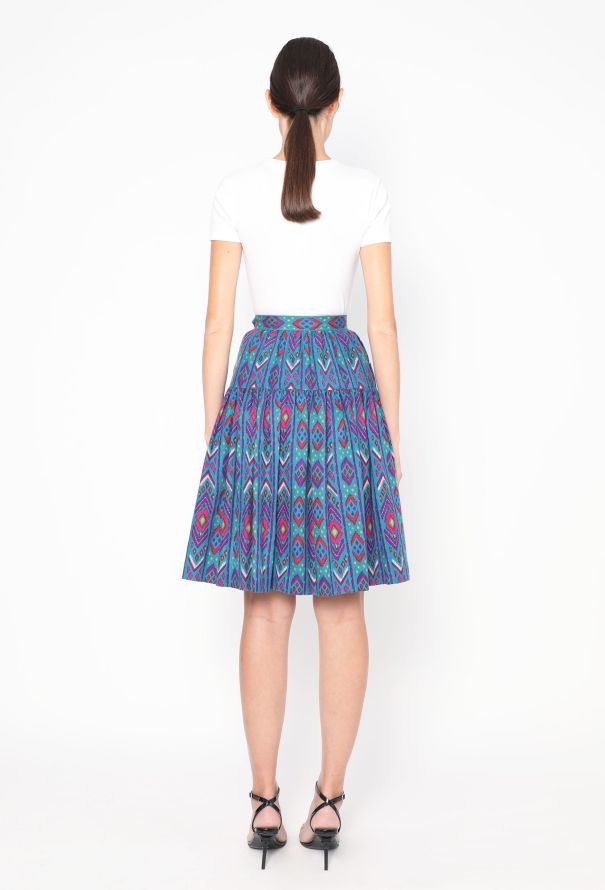 Saint Laurent Vintage Ikat Pleated Skirt - 4