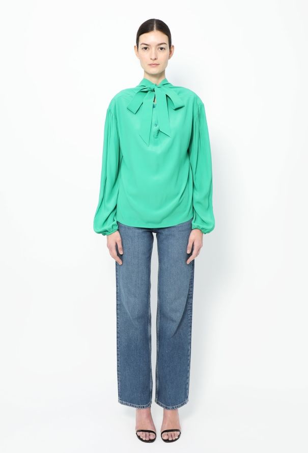 Balenciaga 2016 Silk Lavallière Blouse - 4