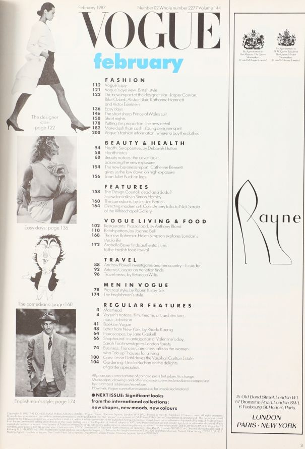 VOGUE UK February 1987 Cindy Crawford Cover Issue - 4