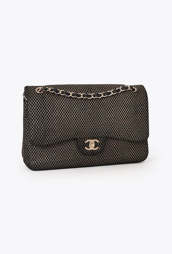 Chanel Perforated Jersey Jumbo Double Flap Bag - 3