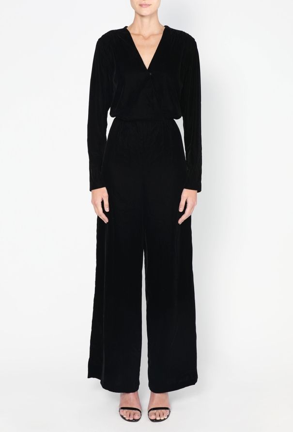 Velvet Wrap Jumpsuit - 3