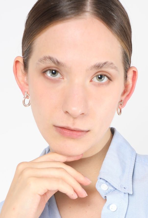 Tiffany & Co 18k Rose Gold & Diamond T1 Open Hoop Earrings - 4