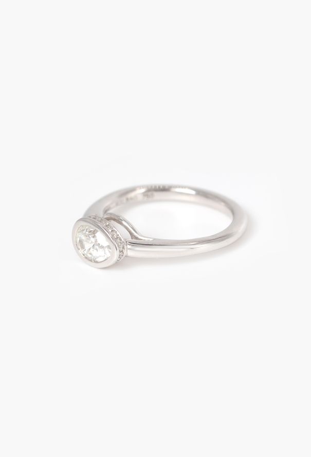 Mellerio 18k White Gold & Diamond Mot D'Amour Ring - 3
