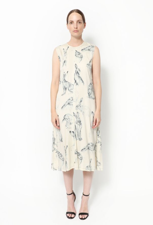 Céline F/W 2015 Wonderland Silk Dress - Rabbit print - 1