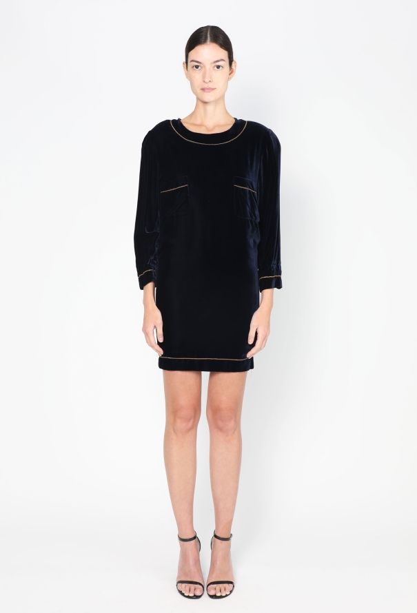 Chanel RARE 1995 Haute Couture Velvet Dress - 3