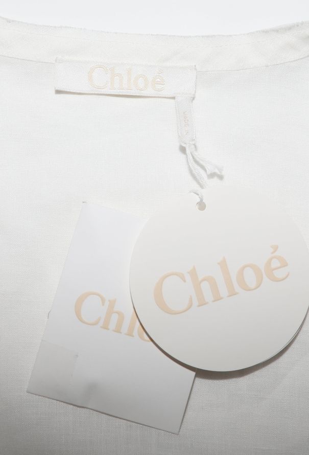Chloé Pre-Fall 2022 Linen Eyelet Blouse - 6