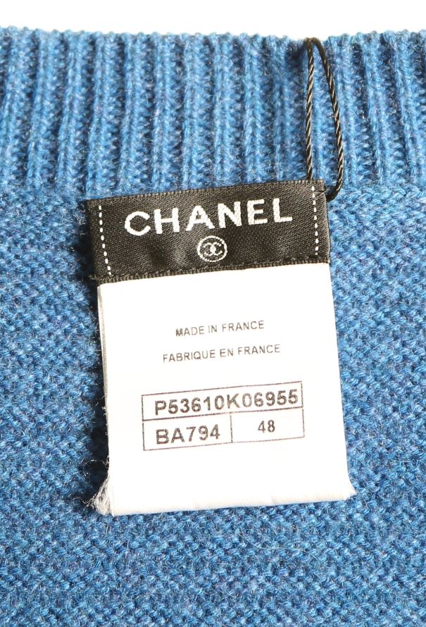 Chanel Cashmere Pearl Trim Cardigan - 6