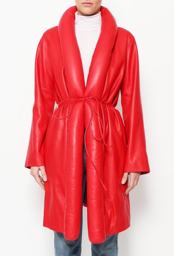 Loewe Belted Leather Puffer Coat - 4