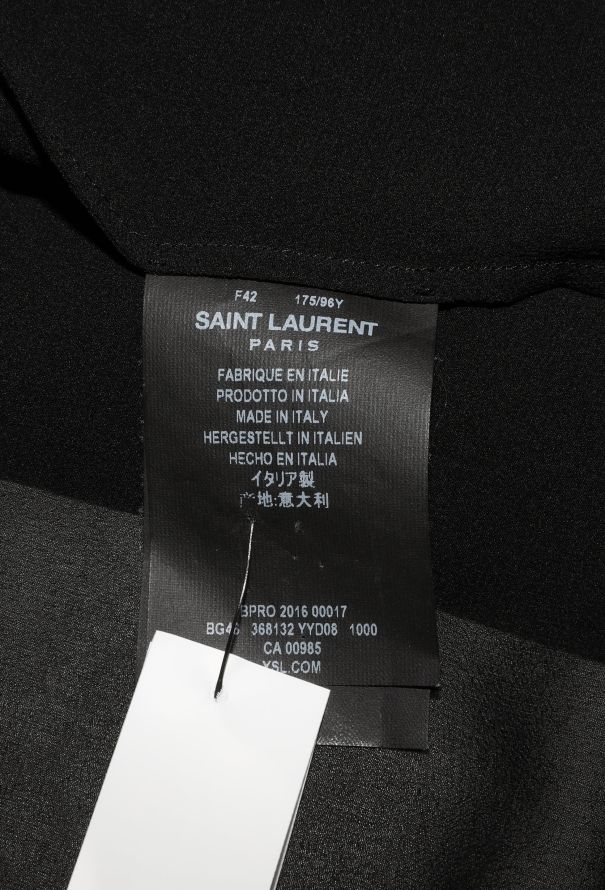 Saint Laurent 2016 Silk Lavallière Blouse Black - 6
